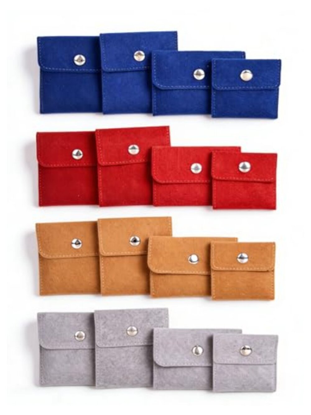 Velvet Jewelry Pouches 16 Pack Snap Button Travel Gift Bags